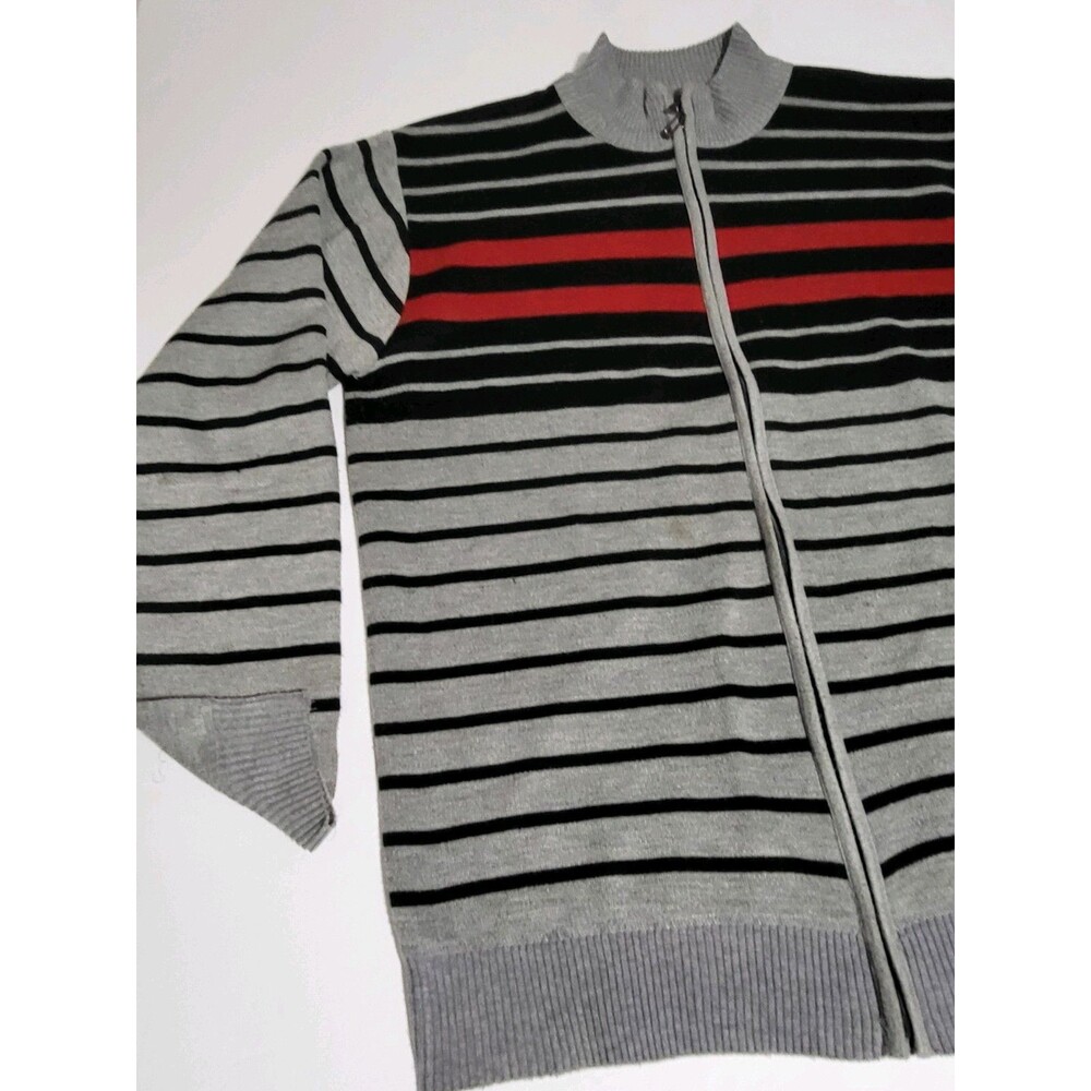 (#C) True Rock  Long Sleeve Full Zip Relaxed Cotton Knit Sweater  Men's 3XL GRAY